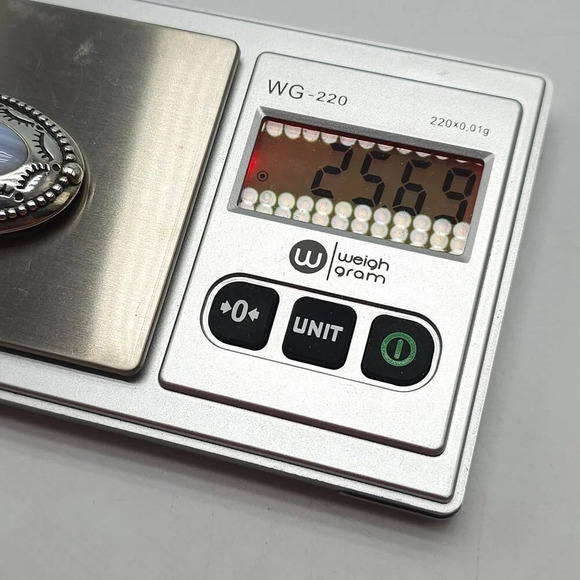 Vintage CAROLYN POLLACK RELIOS Sterling Silver Blue Lace Agate Brooch Pin - Picture 6 of 6